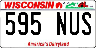 WI license plate 595NUS