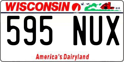 WI license plate 595NUX
