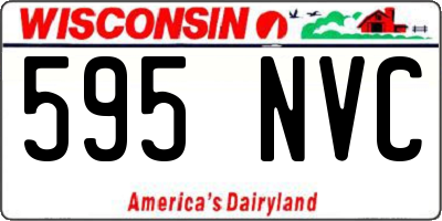 WI license plate 595NVC