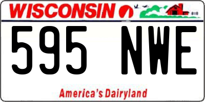 WI license plate 595NWE
