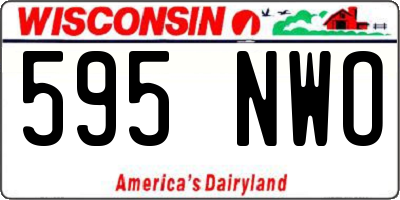 WI license plate 595NWO