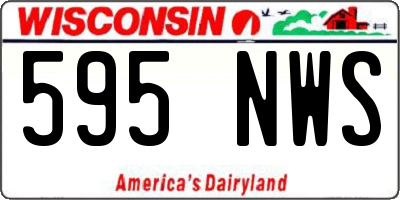WI license plate 595NWS