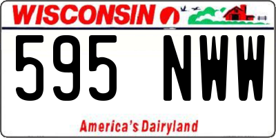 WI license plate 595NWW