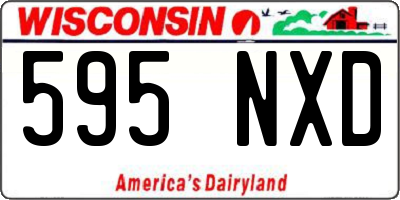 WI license plate 595NXD