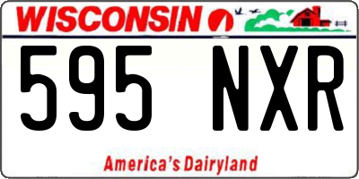 WI license plate 595NXR