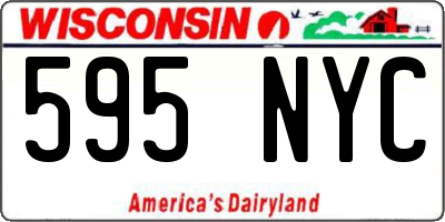 WI license plate 595NYC