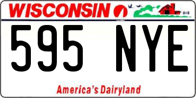 WI license plate 595NYE