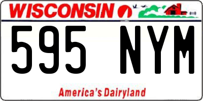 WI license plate 595NYM