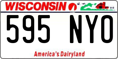 WI license plate 595NYO