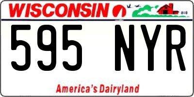 WI license plate 595NYR