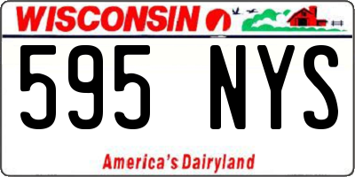 WI license plate 595NYS
