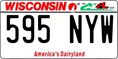 WI license plate 595NYW