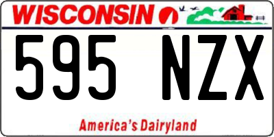 WI license plate 595NZX