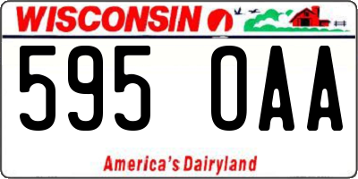 WI license plate 595OAA