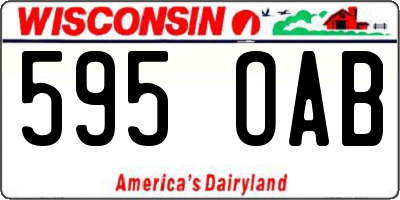 WI license plate 595OAB