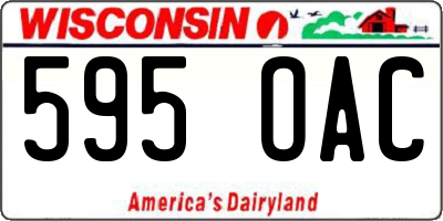 WI license plate 595OAC