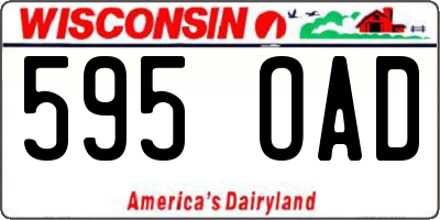 WI license plate 595OAD