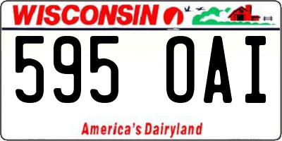 WI license plate 595OAI