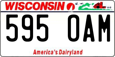 WI license plate 595OAM