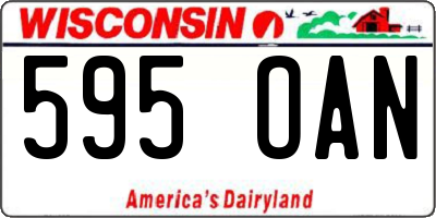 WI license plate 595OAN
