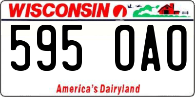 WI license plate 595OAO
