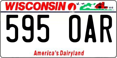 WI license plate 595OAR