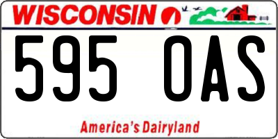 WI license plate 595OAS