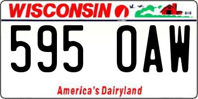 WI license plate 595OAW