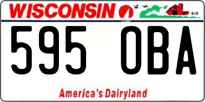 WI license plate 595OBA