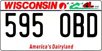 WI license plate 595OBD