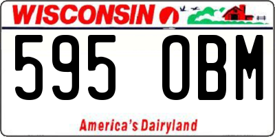 WI license plate 595OBM