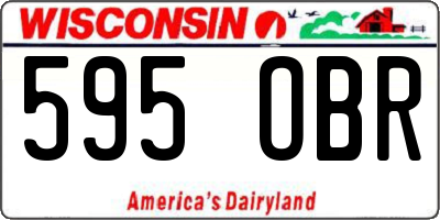 WI license plate 595OBR