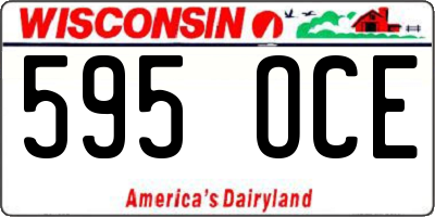 WI license plate 595OCE