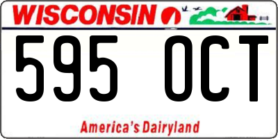 WI license plate 595OCT