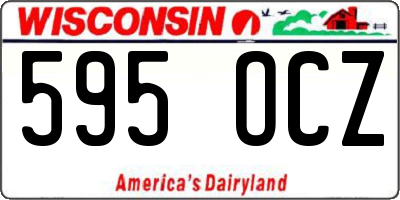 WI license plate 595OCZ