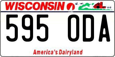 WI license plate 595ODA