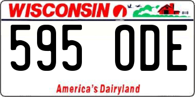 WI license plate 595ODE