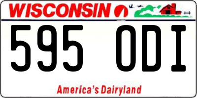 WI license plate 595ODI