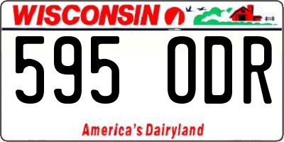 WI license plate 595ODR