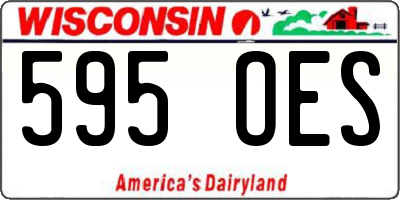 WI license plate 595OES