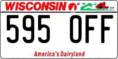 WI license plate 595OFF