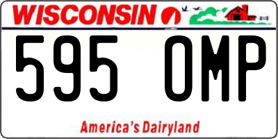 WI license plate 595OMP