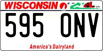 WI license plate 595ONV