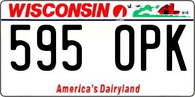 WI license plate 595OPK