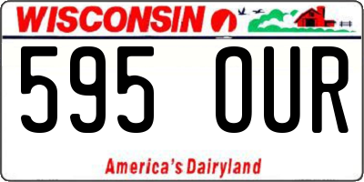 WI license plate 595OUR