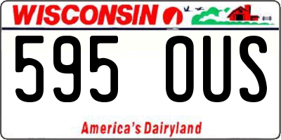 WI license plate 595OUS