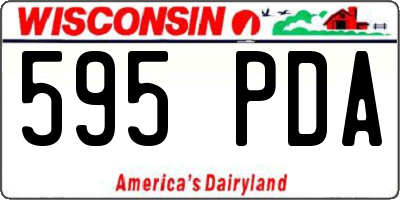 WI license plate 595PDA