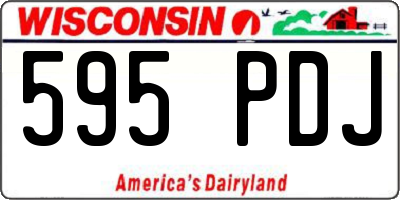WI license plate 595PDJ