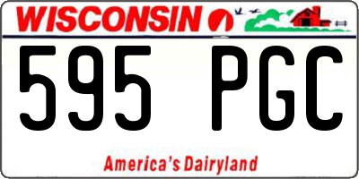 WI license plate 595PGC