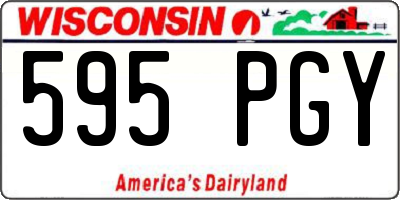 WI license plate 595PGY